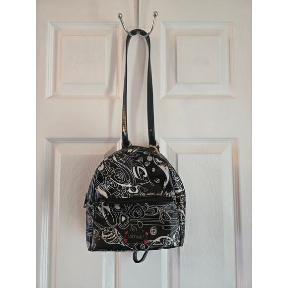 Sakroots Mini Backpack Purse Artists Circle Black White Paisley - Picture 1 of 12